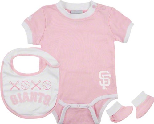 San Francisco Giants Newborn/Infant Girls Pink Bib Bootie and Creeper Set