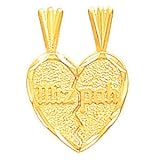 Heart Coin with the Word Mizpah Written in the Center .14k 18 Gold Plated Steel Chainm .1600