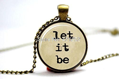 ArtShop Fashion Jewelry Let It Be Typewriter &amp; Old Paper Necklace Christmas gift