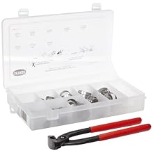 Oetiker 18500060 Stepless Ear Clamp Kit (Stepless Ear Clamps, stainless steel with standard jaw pincer)