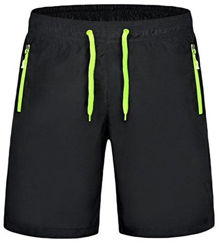 YUNY Men's Quick Dry Zipper Pocket Outdoor Sport Running Shorts