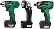 Hitachi KC10DAL 10.8V Li-Ion Combo Kit, DB10DL + WH10DL + Flashlight + (2) Li-Ion Batteries 1.5 Ah + Charger + Soft Case