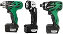Hitachi KC10DAL 10.8V Li-Ion Combo Kit, DB10DL + WH10DL + Flashlight + (2) Li-Ion Batteries 1.5 Ah + Charger + Soft Case