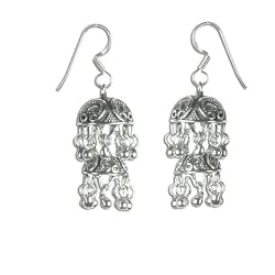 Dangle Style Fashion Sterling Silver Earrings 1.75 inches