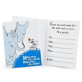 Click here to buy Party Supplies - Horton Hears A Who! Invitations (8) by Birthday Express.