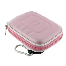 rooCASE Med EVA Hard Shell (Pink) Case for Flip Mino Camcorder Black
