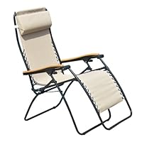 Faulkner XL Recliner Desert Sand/Black Mesh with Wood Arms