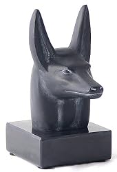 Head of Anubis Statue on Marble Base