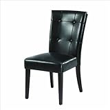 Modus Bossa Black Leatherette Parsons Chair in Dark Chocolate Finish (Set o ....