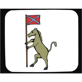 Decorated Mouse Pad with sign, flag, funny, Europe, humor, cartoon, emblem, "United Kingdom", horse, anthropomorphism, equine, Scotland, cross