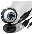 12 Megapixel Webcam Camera with Built-in Microphone and Built-in Adjustable LED Lights / NightVision, Plug and Play by XGadget