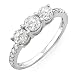 14k White Gold Brilliant Round Diamond Engagement 3 Stone Bridal Ring (1.00 Ct tw, G-H Color, SI-I Clarity) Sales