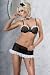 Sexy Maids Outfit Mini Skirt with Suspenders Bra String Headband and Choker