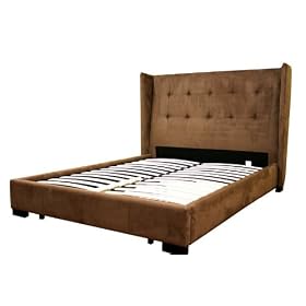 Queen Size Bed Frame - Dark Brown Finish by Baxton Furniture Studios