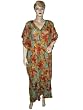Womens Lounge Wear Gypsy Boho Red Green Lightweight Cotton Kaftan Casual Beach Wear Cover up Caftan Dress