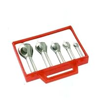 Magafor S413 Series Cobalt Steel Single-End Countersink Set, Uncoated (Bright) Finish, Zero Flute, 120 Degrees, Round Shank (5 Piece Set)