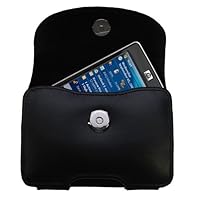 Designer Gomadic Black Leather HP iPaq 210 Belt Carrying Case - Includes Optional Belt Loop and Removable Clip