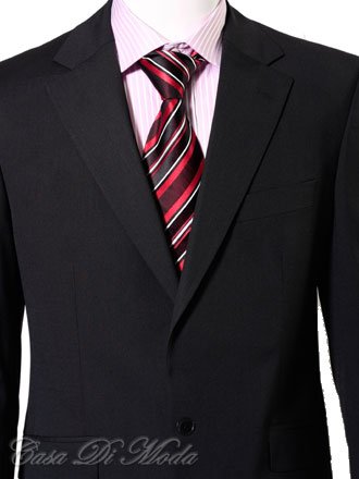 Chianti One Button Double vented Solid gray Wool Suit 34R - *Contemporary Trim EURO Cut + FREE 100% SILK TIE*