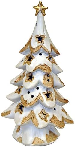 10.5" Ceramic 'Birch' Pine Christmas Tree Votive Holder