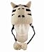 Kids Size Zebra Wool Pilot Ski Animal Cap / Hat With Fleece Lined Pom Pom