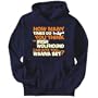 Hoodie Mens Navy Blue " How many times do you think my Irish Wolfhound can bite you... wanna bet? " Dogs Medium