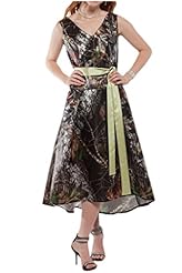 V-neck Tea Length Chiffon 2015 Prom Dress 