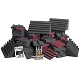 Auralex D108LCHA/BUR D108L Design Series Treatment Roominator Kit; 54- 1'x1'x2 DST112 Panels in Charcoal; 54- 1'x1'x2 DST114 Panel in Burgundy; 8- LENRD Bass Traps; 6- Tubes of Tubetak Pro adhesive