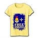 FREE SOUTH INNER MONGOLIAN - 南モンゴルに自由を！ リブクルーネックTシャツ(ライトイエロー) M