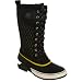 Sorel Women's Sorelli Tall Lace NL1619 Rain Boot,Black/Antique Moss,9 M US