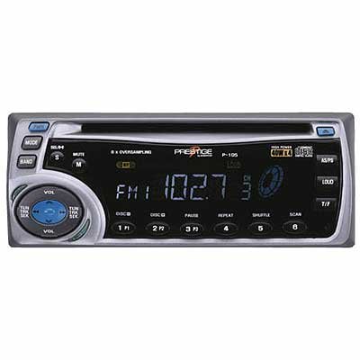 PRESTIGE P-105 1.5 DIN AM/FM/MPX/CD RECEIVER