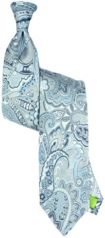Stanley Lewis Plumes Men's Silk Paisley Tie (Pale Blue)
