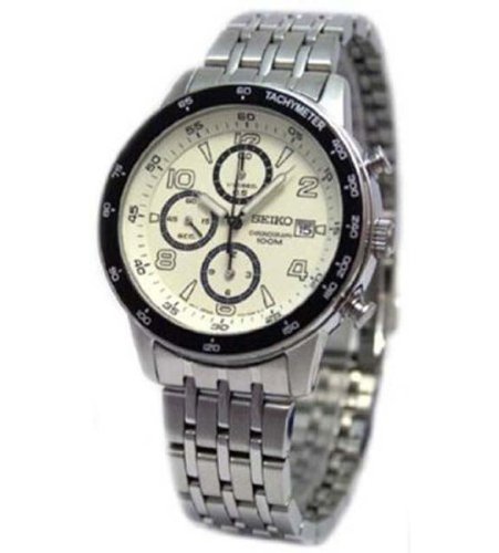 seiko chronograph 100m white dial