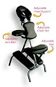Ataraxia Deluxe Portable Folding Massage Chair w/Carry Case & Strap - Charcoal Black