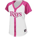 MLB Tampa Bay Rays Short Sleeve 5 Button Synthetic Replica Baseball Jersey Women's