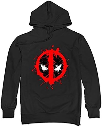 YourHeart Men's Movie 2016 Marvel Logo Deadpool Hoodie Sweatshirt black Large