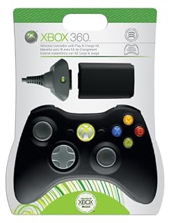 Xbox 360 Play & Charge Kit with Black Controller