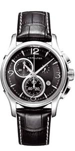 Hamilton Men's H32612735 Jazzmaster Black Chronograph Dial Watch