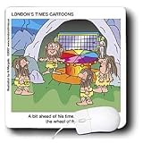 Londons Times Funny Famous Cartoons - Prehistoric Wheel of Fortune - Mouse Pads