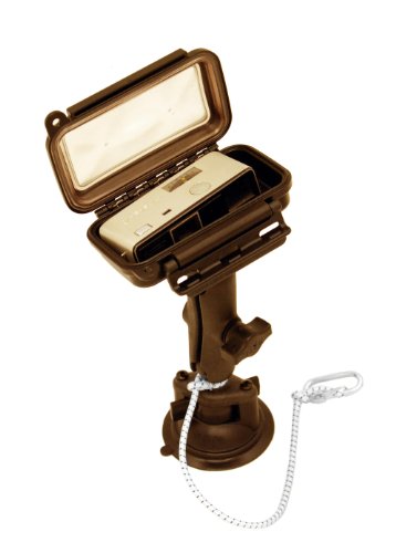 Kayalu Gear Locking Suction Aqua Box® | 100% marine-grade materials | Industrial quality RAM Mounts hardware | Nylon-coated bungee tether | Steel breech clip | Ships tested, assembled | Portable for boat, kayak, car & truck.