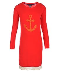 Girls Glittering Lace Sweater Cotton General Print  Dress