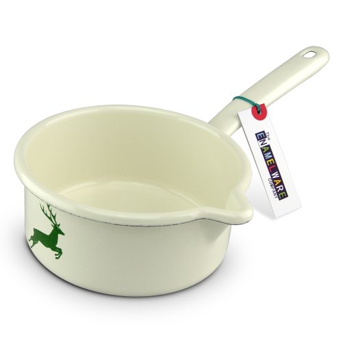 Buy Cheap Saucepan with spout 0.75L Green deer Premium enamel
