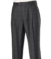 Executive Patterned Wool Milled Trousers Plain Front