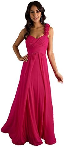 HaoSiJie Women's Shoulders Chiffon Bridesmaid Dress
