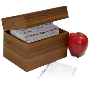 4 X 6 Walnut Recipe Card Box by 