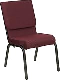IMAGE OF 18.5''W Burgundy Patterned Stacking HERCULES™ Church Chair - Gold Vein Frame Finish [XU-CH-60096-BYXY56-GG]