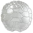 Clear Glass Turtle Shell Plate 10"x9.5" Set of Two