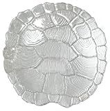 Clear Glass Turtle Shell Plate 10"x9.5" Set of Two