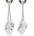 Clear Crystal Long Drop Earrings Used Swarovski Crystals