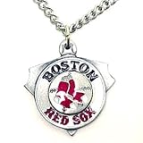 Boston Red Sox Chain Necklace & Enameled Pewter Pendant - MLB Baseball Fan Shop Sports Team Merchandise