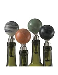 Buy Earth Stone Globe Bottle Stopper 4-Asstd Zinc Alloy 1-3 4 X 1-3 4 X 4-1 4 Set Of 8